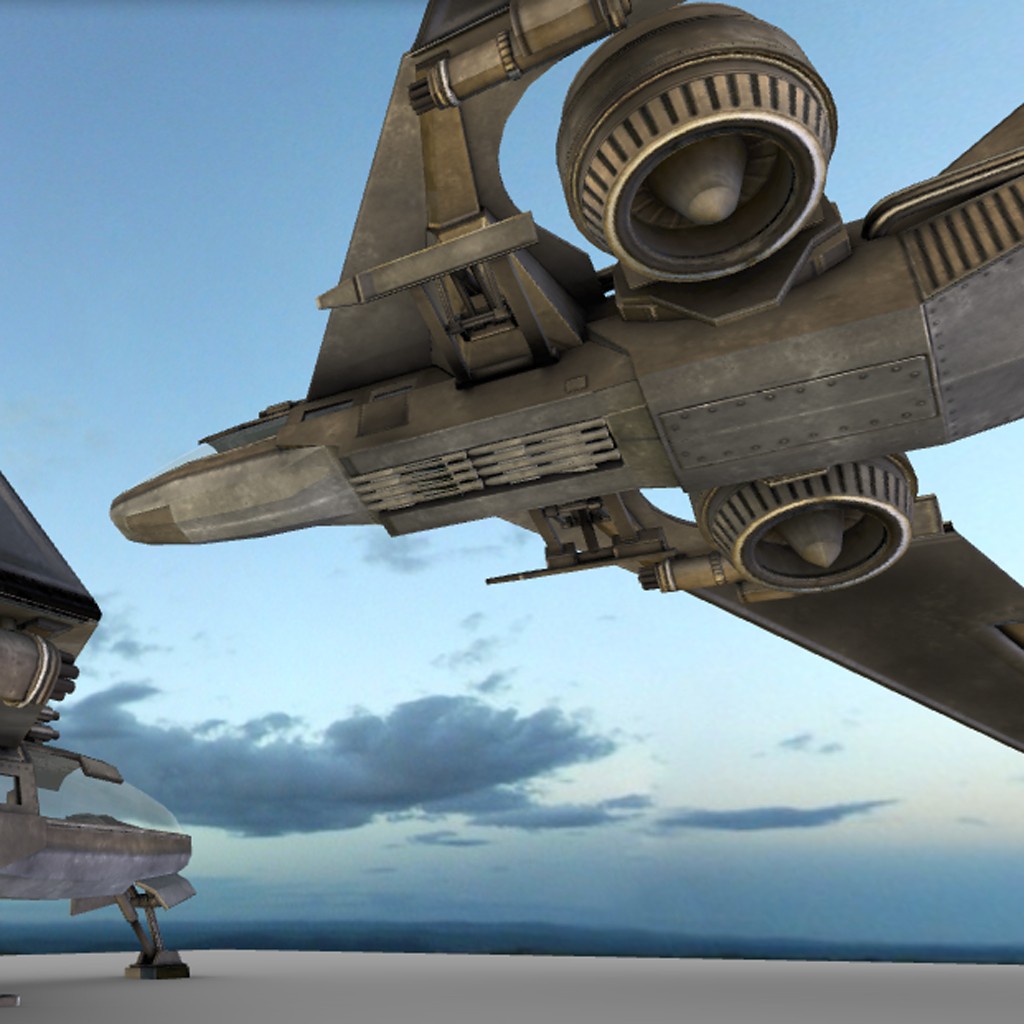 Futuristic combat jet preview image 1
